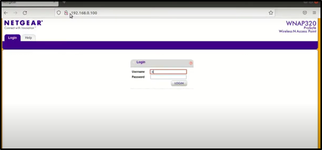 Netgear WNAP320 login page
